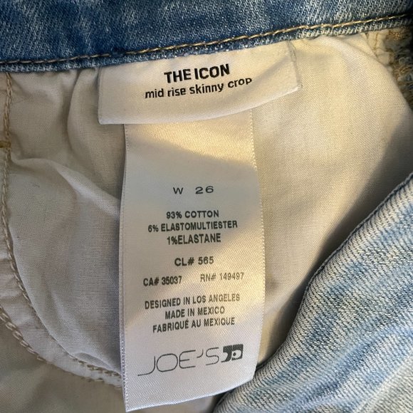 Joe's Jeans The Icon Skinny Crop SZ 26 - Picture 5 of 5
